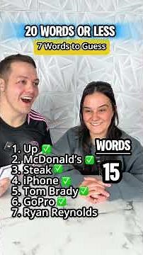 20 words or less with 7 words to guess challenge #games #couplechallenge #wordgames #shorts