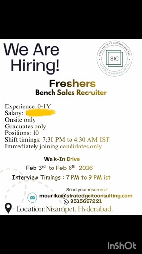 Freshers & Experienced Job Openings #04Feb #jobopenings #shorts #job #walkininterview #trendingreels