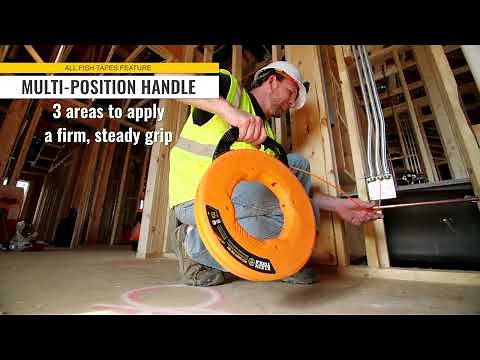 Fish Tape, Steel Wire Puller with Double Loop Tip