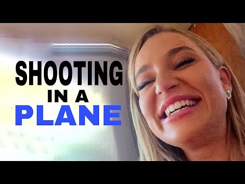 Blake Blossom and Angel Youngs Shooting A Video In A Plane