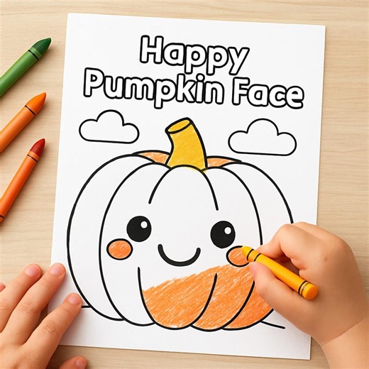 Kawaii Pumpkin Coloring Pages: Fall & Halloween Activity (PDF Download A4/US Letter Size) - Etsy