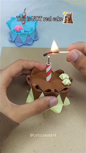 Origami paper cake 🎂. Quick and easy tutorial.#letscreate14#shortsfeed#fyp#origami#cake