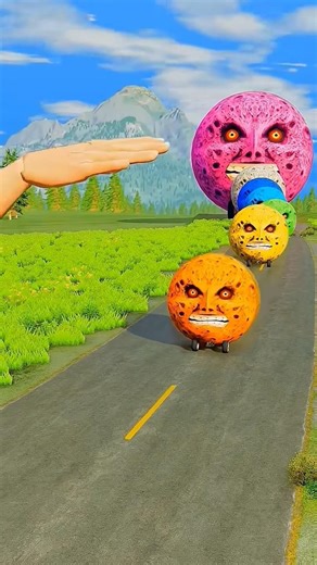 Cars vs Giant Hand Slap #2 - BeamNG.drive#shorts