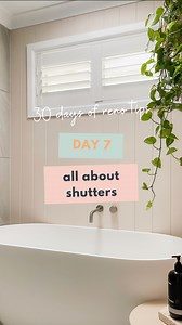 DAY 7 of my Reno Tips ➡️ All About Shutters COST: The price of shutters depends on your window size. Plantation Shutters range from $249-$279 per square metre, so for a standard bedroom window, you’re looking at around $300 on average. LIGHT CONTROL: Plantation Shutters are great for room darkening, but they’re not full blockout. Light can bleed through the gaps between the curved blades. While this is fine for communal spaces like living rooms, kitchens, and bathrooms, you might want blockout c