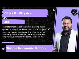 The total mechanical energy of a spring-mass system in simple harmonic motion is E=1/2 m ω^2 A^2....