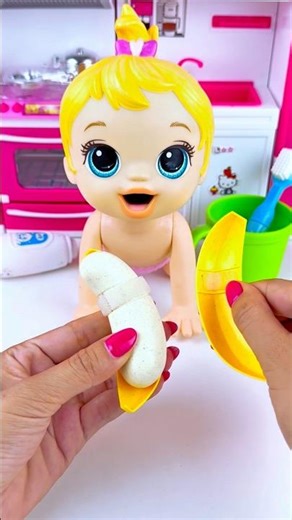 Minnie Mouse Eats Banana Set Toy 🍌, Satisfying ASMR Kitchen Unboxing | No Music