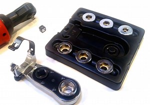 Upgraded Powerbox Conversion Attachment Set for 3/8" and 1/4" drive power ratchets-Model PBS-1438