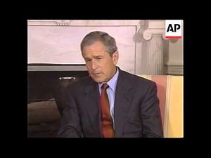 Israeli PM Ariel Sharon meets with US President George W Bush