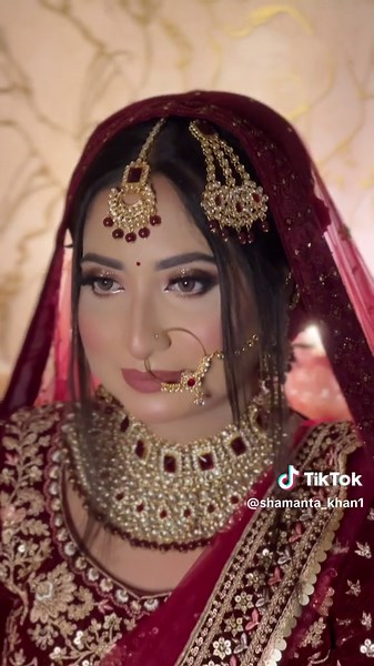 Beautiful Pakistani Inspired Red Bridal Look ❤️