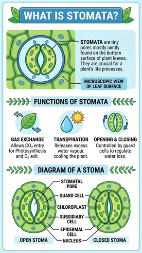 Class 10th stomata label diagram with function | #shorts #viral