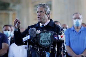 BLM protesters gather outside NYPD union boss Pat Lynch’s home
