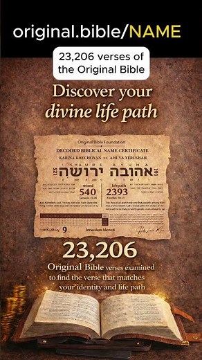 Discover your decoded Biblical name in God's holy letters - life path, what God says about you