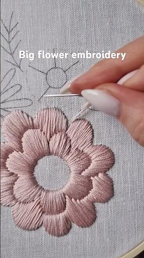 Big Floral Embroidery 🌸 | Aesthetic Flowers Pattern #embroidery #tutorial #diy #christmas #handmade