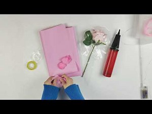 Long handle LED Rose Balloon Bouquet assembly steps