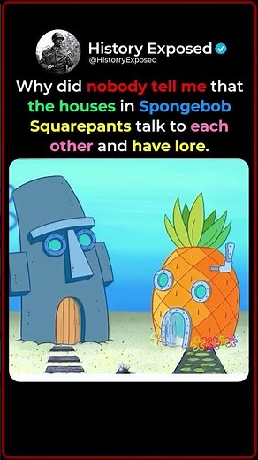 In SpongeBob The Houses Actually Talk To Each Other 🪨😂