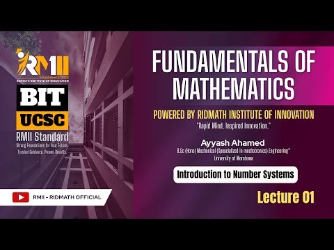 BIT/UCSC/Sinhala Semester 1 – Introduction to Number System | Fundamentals of Mathematics (IT1506)