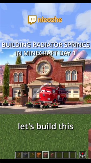 building RADIATOR SPRINGS in minecraft day 1!! follow for more 🤝🤝 #minecraft #minecraftbuilding #cars #carsmovie #fyp #radiatorsprings