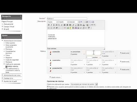 Calificación por rúbrica (Moodle)