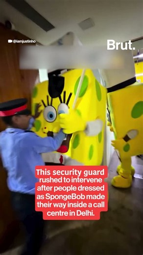 American Creator Justin Ho Enters Delhi Call Centre Dressed As SpongeBob