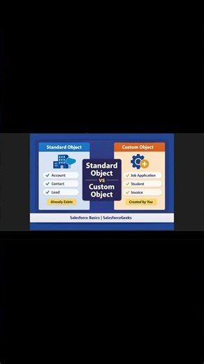 Standard Object vs Custom Object #salesforce #salesforceshorts #salesforcebeginners