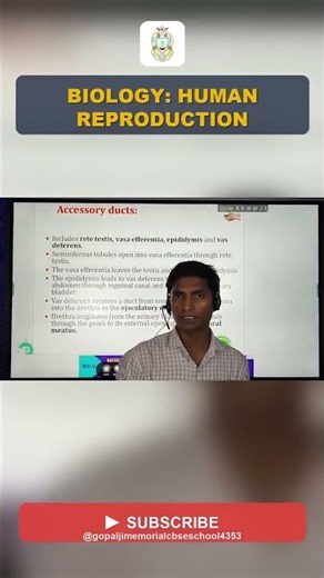 Class 12 | Biology | Human Reproduction | NCERT | GJMS CBSE #shorts