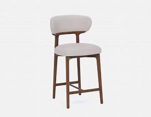 SEVILLE 100% leather mid-century counter stool 66cm | Structube