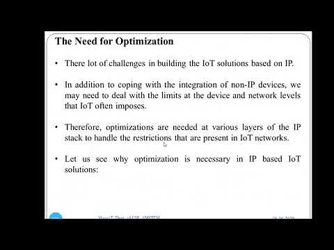 Need for optimization in IP for IoT