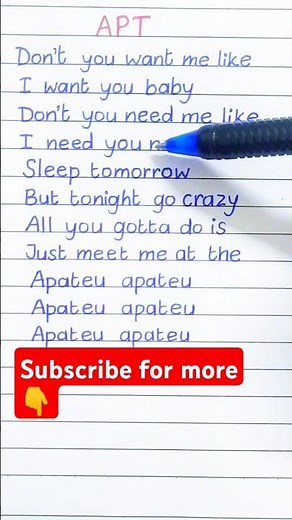 don't you want me like i want you baby lyrics | APT. lyrics #lyrics #apt #trending #shorts #rosé