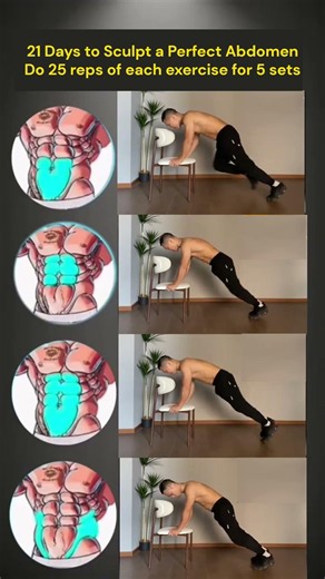 21 Days to Sculpt a Perfect Abdomen | 25 Reps × 5 Sets Belly Fat Burn Challenge #viral #trending