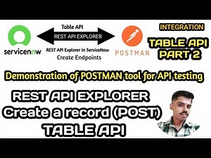 Table API - Part 2 ▪︎ Create a record (POST) ▪︎ REST API Explorer in ServiceNow ▪︎ lntegration
