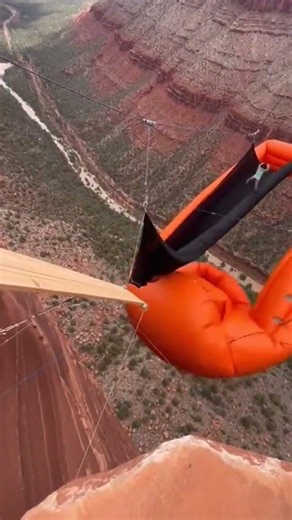 Cliff Slide is wild! 🤣🔥 Guy slides, then girl flies! #scaryride #travelwonder