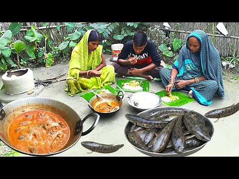 snakehead Murrel fish curry in village ।village fish fry recipe in bihar,garai machali recipe ।
