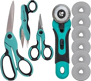 Amazon.com: SINGER ProSeries Cutting Tool Set with Sewing Scissors, Detail Scissors, Thread Snips, 45mm Rotary Cutter and 6 Extra Blades