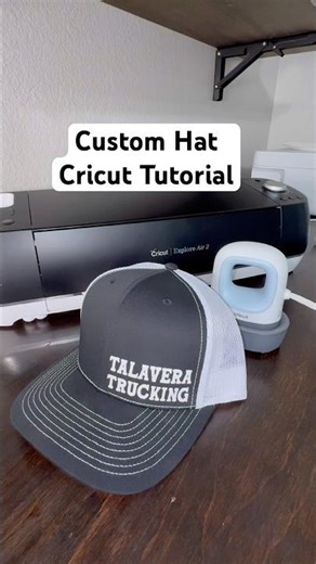 How to make a custom hat with your Cricut mini press iron. ￼Flocked HTV is perfect for custom hats!