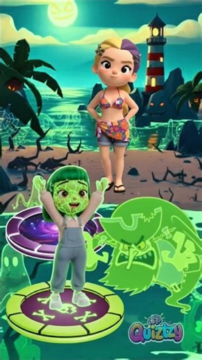 MAGIC TRAMPOLINE on a Haunted Beach! 😱🌊 #shorts #challenge #cartoon #usa