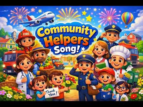 Community Helpers Song 👩‍🚒👮‍♂️👩‍⚕️ | Nursery Rhymes for Kids | Fun Learning About Everyday Heroes! 🎶