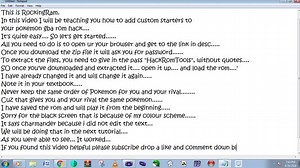 Changing the starter Pokemon! Pokemon Rom Hack Tutorials#1