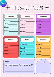Weekly Meal Prep Planner: Weight Loss Fitness Tracker (digital Download)|diet Planner - Etsy