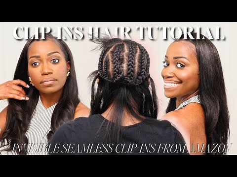 Invisible Seamless Clip-In Extensions Hair Tutorial + Why I'm Loving Clip Ins! Amazon Hair
