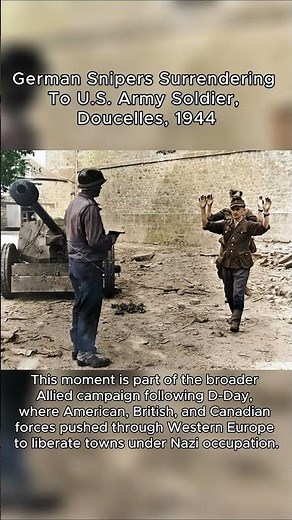 Colorized Footage: German snipers surrendering to US Army soldiers, Doucelles, 1944 #ww2