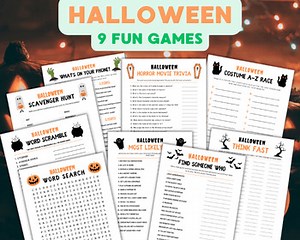 Halloween Games for Kids and Adults, 9 Fun Printable Halloween Party Games for F