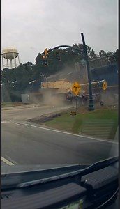 108K views · 796 reactions | A train slammed into an 18-wheeler carrying a M109 Paladin howitzer in South Carolina, with footage capturing the moment of impact. Fortunately, no one was injured.  Jennifer Clinton & Bob Carson | KAKE News | Facebook