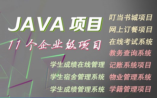 11套Java项目系统开发_全站做全Java练习项目合集(附源码课件)Java项目满足你的各种需求! 手把手教你开发超详细教程_java基础_java项目开发