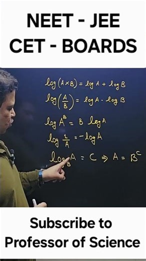 Logarithm Basics | IMP formulae | Physics Tricks | Professor of Science ❣️