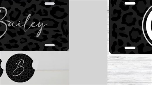 Custom Personalized License Plate Monogram With Protective Coating Blackgreygreen Leopard Cheetah Print - Etsy