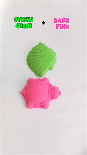 Mixing Spring Green and Dark Pink Sand Art