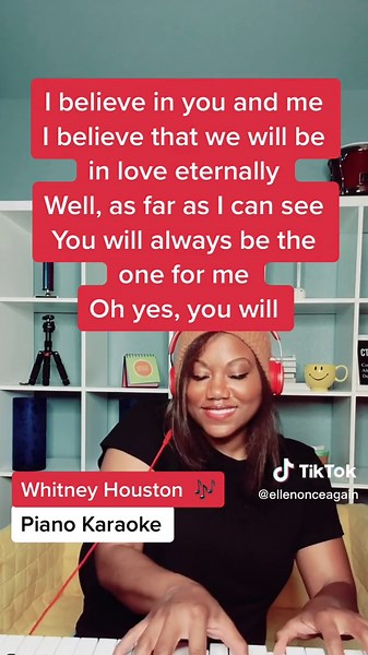 Whitney Houston Duet - I Believe In You And Me Piano Karaoke Cover