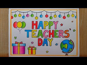 Very easy Teachers day Card drawing| Happy Teachers day drawing| Teachers' Day Poster drawing easy