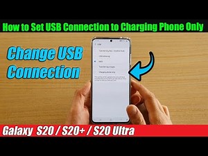 Galaxy S20/S20+: How to Set USB Connection to Charging Phone Only