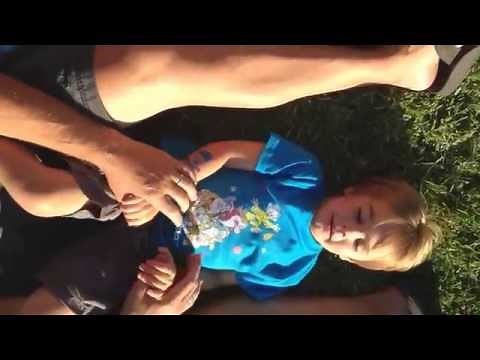 Giggling tickle boys